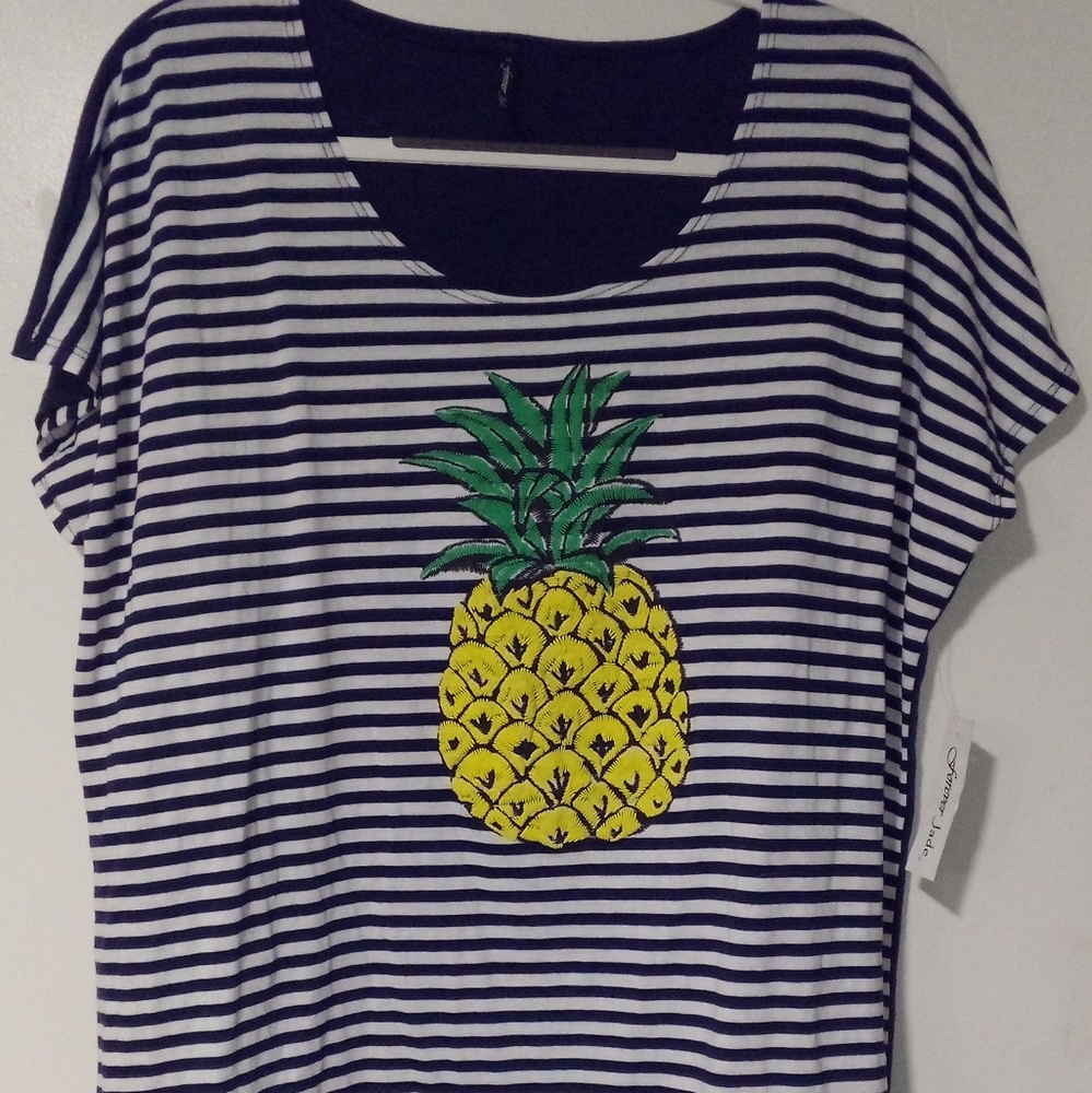 🍍 PINEAPPLE GRAPHIC PLUS SIZE TOP SIZE 3X GREAT CRUISE WEAR.
